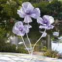 Giant Flowers for Decoration with Stand, Floor Standing Oversized Large Organza Flowers Decor, Giant Artificial Flowers for Wedding Decorations, Shop Window Display, Banquet, Garden Party (Purple)