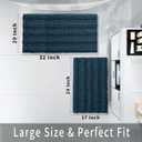 Yimobra Bathroom Rug Set 2 Piece, Soft Absorbent Chenille Bath Mat Set, Non Slip Machine Washable Quick Dry, Plush Shower Rugs for Bathroom Floor Sink Tub, 32"x20"+24"x17", Peacock Blue
