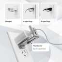 ILIVABLE Outlet Lock, Adjustable Metal Security Device, Prevents Power Plug Unplugging, Silver, 1-Pack