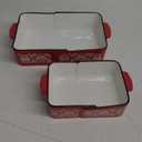 Eorbow Ceramic Baking Dish Set 2 Pack, Non-stick Deep Casserole Pans for Oven, Microwave & Dishwasher, Rectangular Lasagna Bakeware with Heat-Resistant Handles, 2 Sizes ( 12.8, 9.5 Inch) for Holiday Cooking Cake Pasta