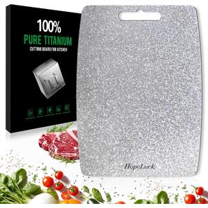 Titanium Cutting Board, 100% Pure Titanium Cutting Boards for Kitchen, Double Sided Food-Grade Lightweight Metal Chopping Board for Meat Vegetables Large Size (16" x 11")