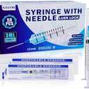 150PCS 3ml Syringe with Needle for Scientific Labs Measuring - 23g 1 Inch Needle Syringe - Individually Packaging