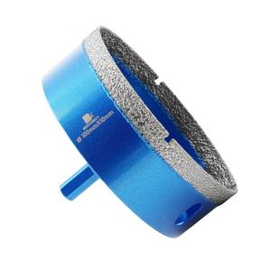 Dry Diamond Core Drill Bit,BRSCHNITT 4 Inch 100mm Diamond Hole Saw Core Drill Bit with Triangle Shank for Porcelain Tile Ceramic Stone Granite Marble