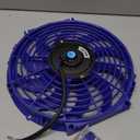Upgr8 Universal High Performance 12V Slim Straight Blades Electric Cooling Radiator Fan with Fan Mounting Kit (14 Inch, Blue)