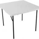 LIFETIME 280228 37-Inch Square Fold-in-Half Table, White Granite Top with Gray Frame