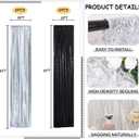 Sequin Backdrop Curtains 2FTx8FT 4 Panels Glitter Drapes Sparkly Photography Background for Wedding Birthday Party Bridal Baby Shower (Silver x 2+Black x 2)