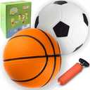 Toddler & Little Kids Small Basketball, 5" Mini Basketball w/Pump, Small Inflatable Balls for Boys and Toddler, Indoor Outdoor Basketball Set, Safe PVC Basketball for Kids Age 3-8