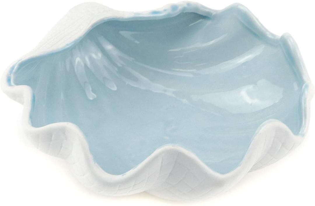 MY MIRONEY Ceramic Jewelry Dish Tray Shell Shape Rings Bracelet Trinket Holder Ocean Style Earrings Necklace Storage Jewelry Tray Decorative Key Bowl Candy Storage Holder