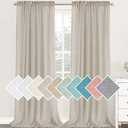 H.VERSAILTEX Natural Linen Sheer Curtains for Bedroom 108 Inches Length 2 Panels Textured Woven Linen Window Drapes for Living Room Light Filtering Rod Pocket Curtains - Linen