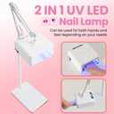 UV Foot Lamp with Stand, 78W Hanging Pedicure Lamp, Cordless UV Light for Feet with Sensor, LED Nail Light on an Arm, Wireless Gel Nail Polish Curing for Nails (Whole Floor Lamp) White