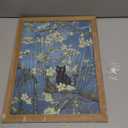 Fantasy Artists Van Gogh's Almond Blossom Funny Black Cat Canvas Wall Art, Oil Painting Posters Home Decor, Vintage Abstract Aesthetic Wall Decorations for Living Room Bedroom, 12'' x 16''