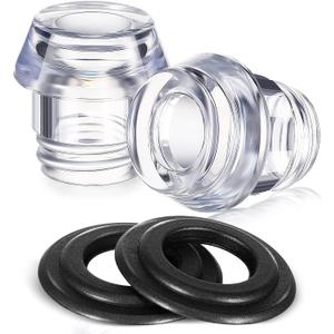 Lounsweer 2 Sets Percolator Parts Top and Washer Ring Compatible with Farberware Yosemite Coffee Percolators Replacement Transparent Coffee Pot Filters