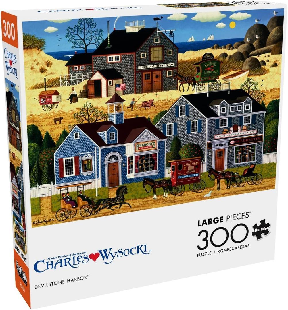 Buffalo Games - Charles Wysocki - Devilstone Harbor - 300 Piece Jigsaw Puzzle for Adults -Challenging Puzzle Perfect for Game Nights - Finished Size is 21.25 x 15.00