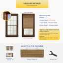No Drill No Tools Bamboo Roman Shades, Cordless Light Filtering Window Blinds with Valance, Natural Woven Wood Shades for Living Room Dining Room, Brown, 22" W x 48" H