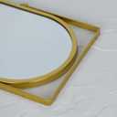 Tstarer Oval Vanity Mirror with Stand, Gold Metal Frame, Tabletop Makeup Mirror (Gold, 7.1 x 11 inches)