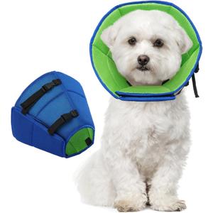 Dog Cone Collar After Surgery, Adjustable Soft Recovery Cone for Small Dogs to Stop Licking, Light-Weight Comfortable Elizabethan Collar for Dogs Anti-Bite Lick Protective Wound (S(Neck Girth:9.45"-11.81"), Blue)