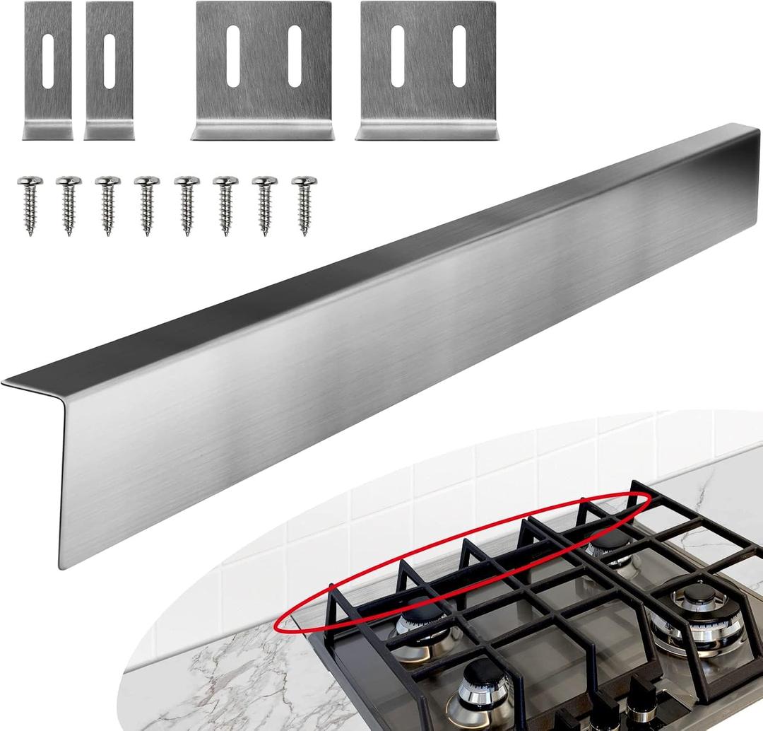 30" Stove Gap Filler, Slide-in Range Rear Filler Kit - Stainless Steel Backsplash for Stove, Easy to Install Backsplash Behind Stove Between Stove Range and Wall for Most Brand Kitchen Stoves