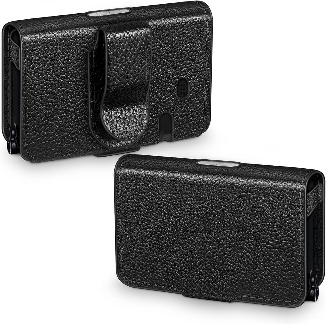 MEDMAX PU Leather Protective Case for Tandem T:Slim X2 / T:Slim Insulin Pumps, Lightweight Diabetic Storage Carrying Case with Belt Clip (Black-Upgraded)