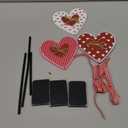 Geetery 3 Pcs Valentine's Day Decoration Heart Wooden Sign Standing Block Love Christian Tables Centerpieces Valentines Decoration Double Printed Table Sign for Wedding Party Favor Supplies (Classic)