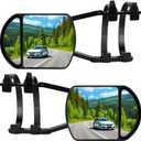 Extend Car Towing Mirror with 360 Degrees Rotation, Anti-Slip Clamp On Tow Mirrors Extensions for Auto RV Adjustable Driving, 2 Pieces