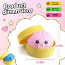 2Pack Dumpling Squishies Set with Steamer, New Bubble-Blowing Squishies, Stretchy Fidget Sensory Squeeze Toy for Adults & Teens, Cute Desk Gift(Blue+Pink)