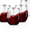 SUT 32 Pack 12oz Silver Rimmed Plastic Wine Glasses Stemless, Disposable Wine Cups with Premium Quality, Reusable, Unbreakable, Crystal, Shatterproof and BPA-Free, Perfect for Party, Wedding, Picnic (32pcs, Silver)