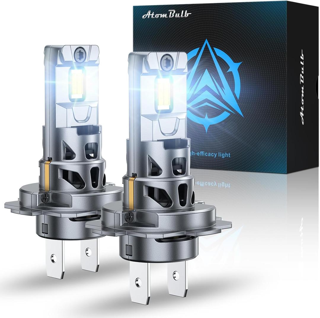 H7 Bulbs, 40000LM 6500K Cool White, 1:1 Mini Size, 1000% Super Bighter H7 Light Bulb with 80000H Lifespan, 1 Min Plug-N-Play, IP68 Waterproof Non-polarity, Pack of 2