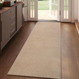 YDKGL Boho 2x5 ft Hallway Runners Rug Woven Washable Long Kitchen Runner Mat Rugs Non Slip, Soft Entryway Laundry Hall Runner Floor Carpet for Indoor Backdoor Bedroom Kitchen Living Room, Brown
