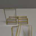 Floroom 6 Pack 4x6 Inch Clear Acrylic Sign Holders, Double-Sided Gold Display Stand Picture Frames for Table Numbers, Menus, Flyers, Weddings, and Offices