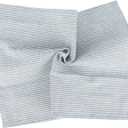 Narrow Striped Cotton Linen Blended Dinner Cloth Napkins - Set of 12 (40 x 30 cm) - for Events & Home Use (Blue)