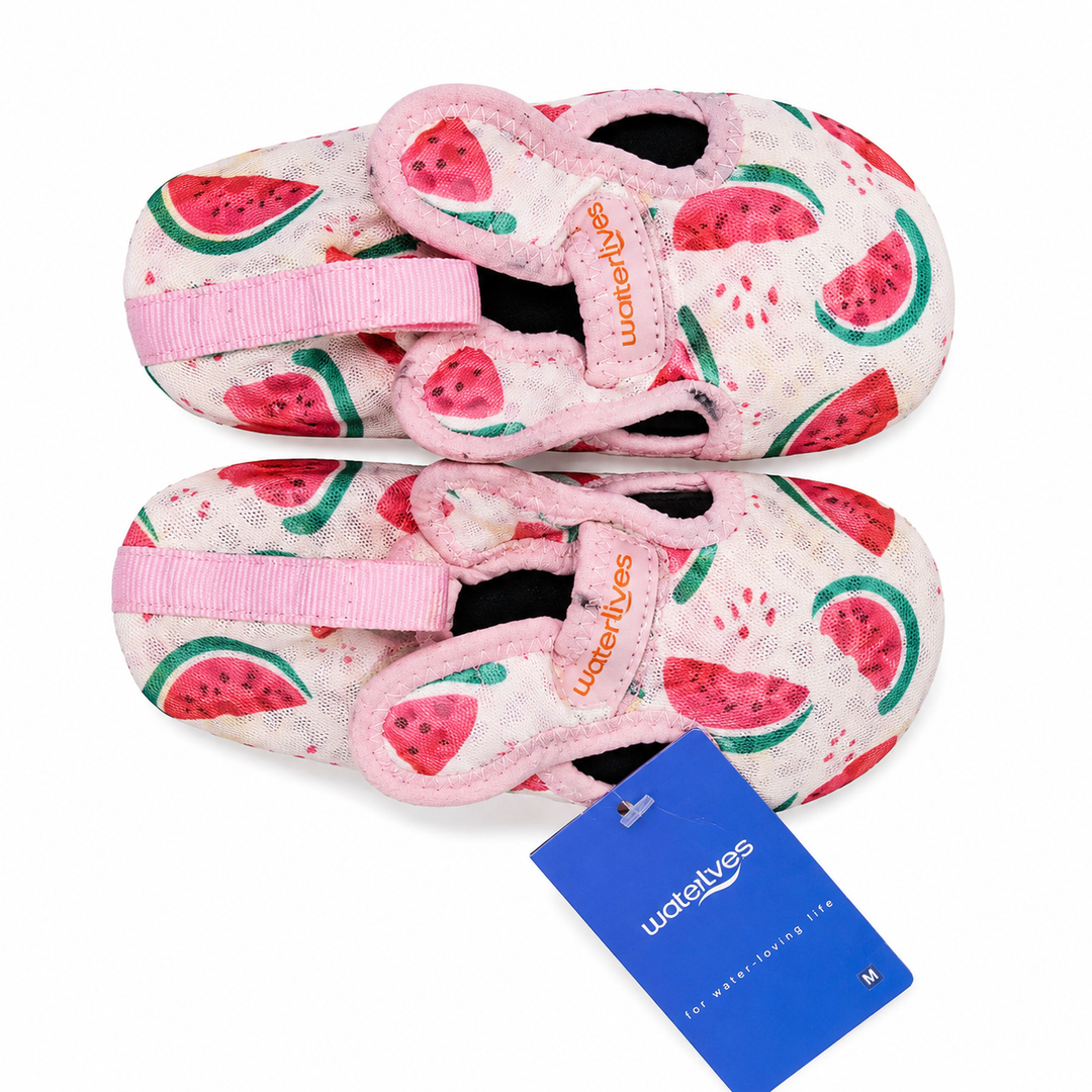 WateLves Kids Water Shoes Toddler Barefoot Swim Beach Shoes Girls Boys Breathable Quick Dry Aqua Socks (Watermelon, 24/25)