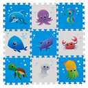 PLAY 10 Puzzle Play Mat, Foam Floor Tiles, Children’s Foam Puzzle Mat Baby Floor Play Mat 34×34 Inches Sea World 9 Pieces, Edge Tooth A