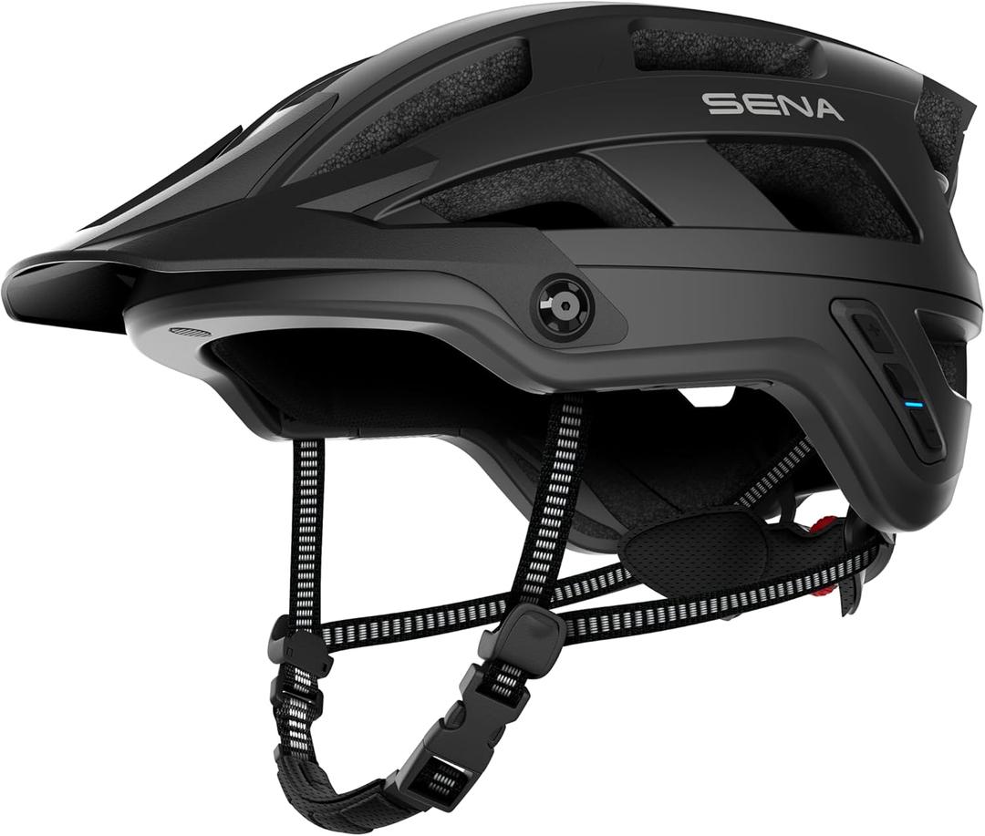 Sena M1 / M1 EVO Bluetooth and Mesh Intercom Smart Communications Mountain Bike Helmets (Medium, Matte Black)