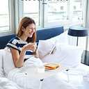 Ruxury Folding Lap Desk Laptop Stand Bed Desk Table Tray, Breakfast Serving Tray, Portable & Lightweight Mini Table for Sofa Couch Floor - White Wood (Small)