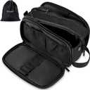 Elviros Toiletry Bag for Men, Large Travel Shaving Dopp Kit Water-resistant Bathroom Toiletries Organizer PU Leather Cosmetic Bags (Large (Pack of 1), Black)