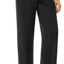Yoga Pants Women Wide Leg Pants with Pockets Drawstring High Waist Stretch Dress Pants Lounge Sweatpants 29"/31"/33" (Black, XXL)