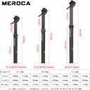 MEROCA Upgraded Speed Up 27.2mm/30.9mm/31.6mm Cable-Less Hydraulic Dropper Seatpost, 100mm/125mm Travel Dropper Post for MTB/E-Bike/Road Bike