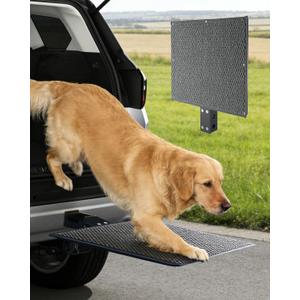Pet Ramp Steps for Dogs Get in & Out of Car, Portable Dog Ramp for 2 Inch Trailer Hitch, Stainless Steel with Anti-Slip Pad for Medium Large & Senior Pets, Supports 200lbs for SUVs Trucks & Vans