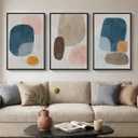 Large Framed Abstract Canvas Wall Art for Living Room, 3 Piece Colorful Minimalist Modern Prints Paintings Artwork for Walls, Neutral Pictures Wall Decor for Bedroom, Office, Dining Room 24x36 In, 24" W x 36" H x 3pcs
