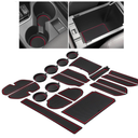 SENSHINE Cup Holder Insert for Subaru Crosstrek Accessories 2024 2025 Impreza Accessories 2024 2025 Center Console Liner Door Pocket Slot Mat Non-Slip Anti Dust Cup Coaster Pad 20Pcs (Red Trim)