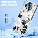 Boaretiu Cute Kawaii for Samsung Galaxy A16 Case with Stand - Fashion Cool 360 Rotate Ring Holder Kickstand Blue Flower for Women Girls Boys Teens Girly for Galaxy A16 Case