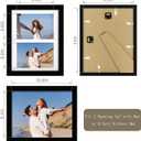 YESKAY 8.5x11 Picture Frame - 8.5 x 11 Photo Frame Made of Solid Oak Wood and Real Glass,Display Picture 2 Opening 5x7 with Mat or 8.5x11 Without Mat for Wall & Tabletop(Color Black)