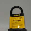 USHAKE Bike Combination U Lock, Heavy Duty Bike Combination U Lock Paddle Lock for Bicycle Electric Scooter Motorcycles Metal Fence Gate Anti Theft