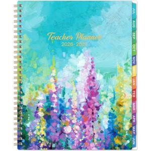 Teacher Planner 2026-2027 - Teacher Lesson Planner 2026-2027, July 2026 - June 2027, 8.3" x 11", Weekly & Monthly Lesson Plan Book for Teachers with Twin-Wire Binding for Teachers - Oil Painting