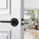 Goldenwarm 1 Pack Black Door Handle, Matte Black Privacy Interior Door Levers, Indoor Door Lever for Bedroom, Bathroom, Heavy Duty Zinc Alloy