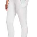 IUGA Leggings with Pockets for Women High Waisted Yoga Pants Women Tummy Control Workout Compression Running Leggings (X-Large, White)