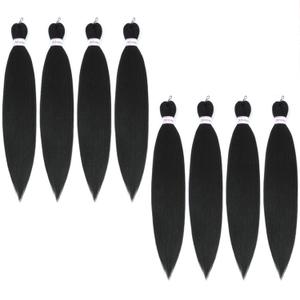 Alrence Pre Stretched Braiding Hair Long Braid 24 Inch 8 Packs Professional Braiding Hair Extensions Synthetic Crochet Twist Braids (24 Inch, 1B#)