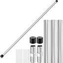 Color Guard Flag Pole 6ft Lightweight Aluminum Color Guard Flagpole for Performance and Practice, 3 Section Splicing Design with End Caps and Fastener Straps, Silver Professional Flag Pole