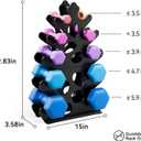 4 Tier Dumbbell Rack, Weight Rack For Home Gym, Dumbbell Stand for Free Weights