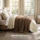 EVERGRACEHOME Chunky Chenille Knit Throw Blanket for Couch, Soft Luxurious Oversized Queen Moss Stitch Blanket for Bed, Cozy Farmhouse Knitted Throw for Sofa, Camel Brown, 90" x 90"